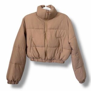 Women's Tan Puffer Jacket